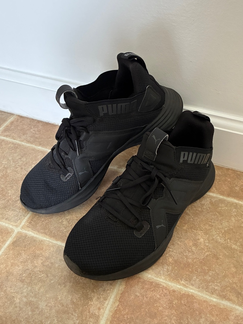 Puma Black Athletic Lace-Up Sneakers
